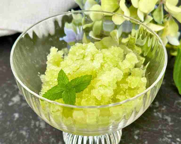 Simple Honeydew Melon and Yuzu Granita With Mint
