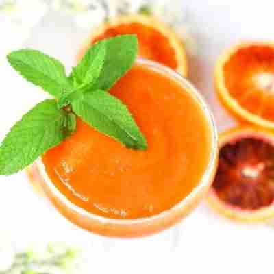 frozen blood orange margarita with mint