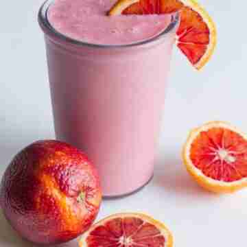 blood orange smoothie with fresh blood oramges