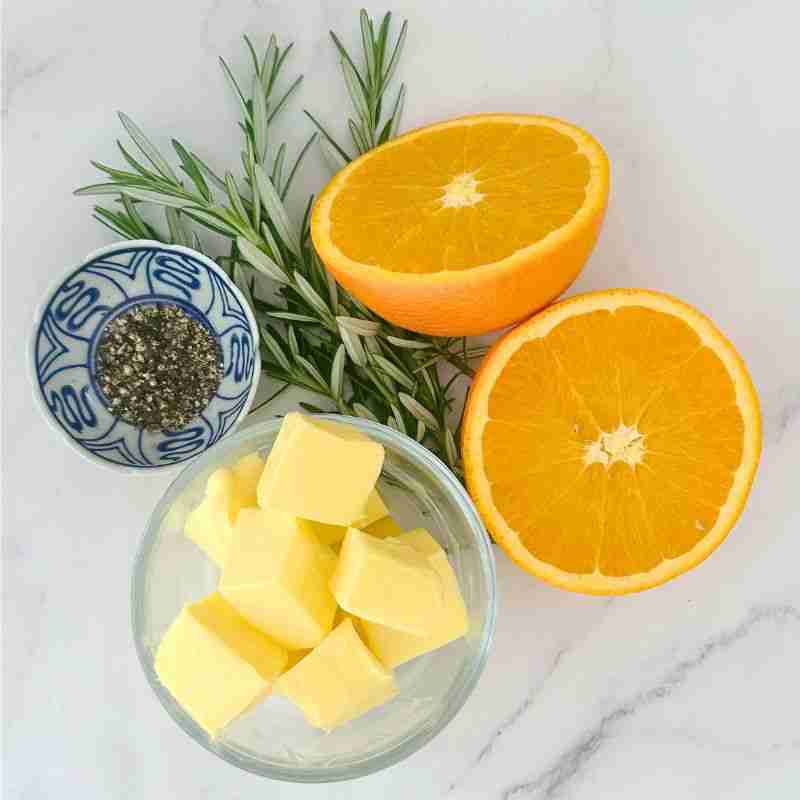 Butter, rosemary, orange and black pepper